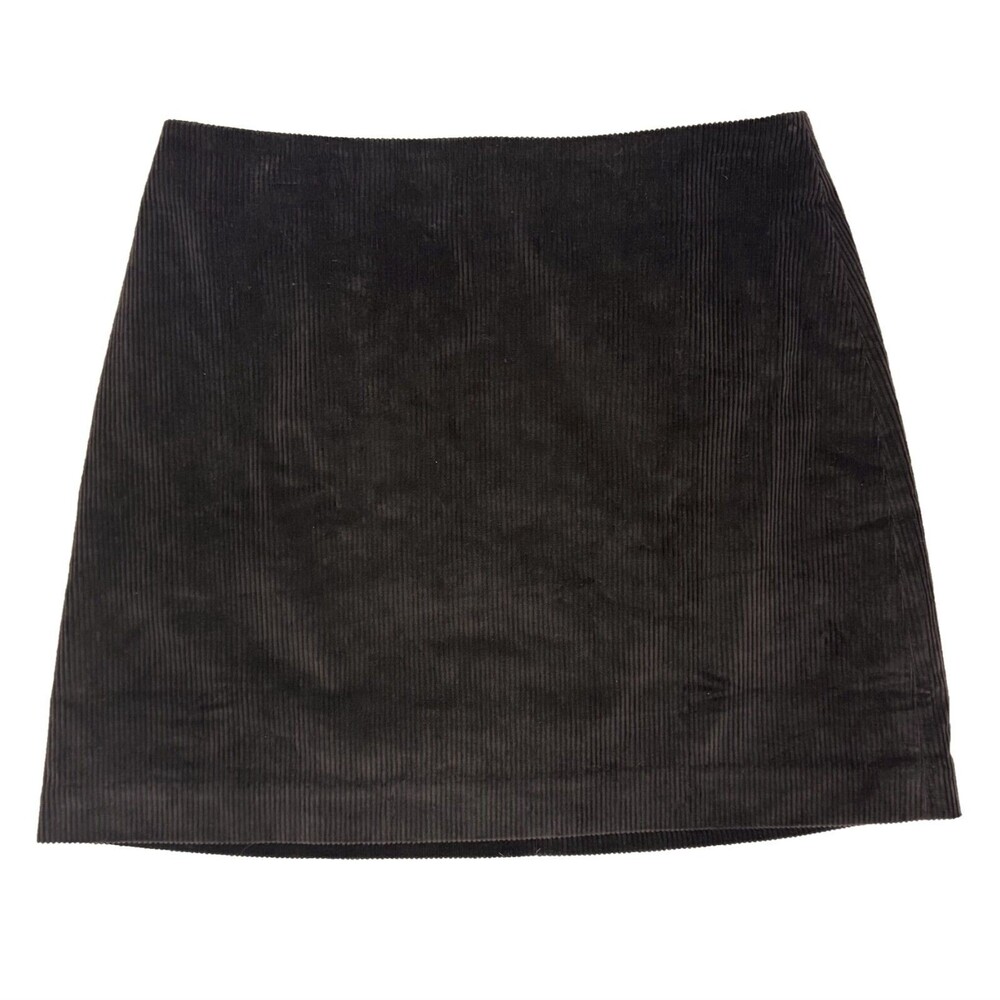 MADEWELL Corduroy Mini Skirt 4 Black Walnut Cotton Lined Zip Pencil NWT B77 - Picture 2 of 5
